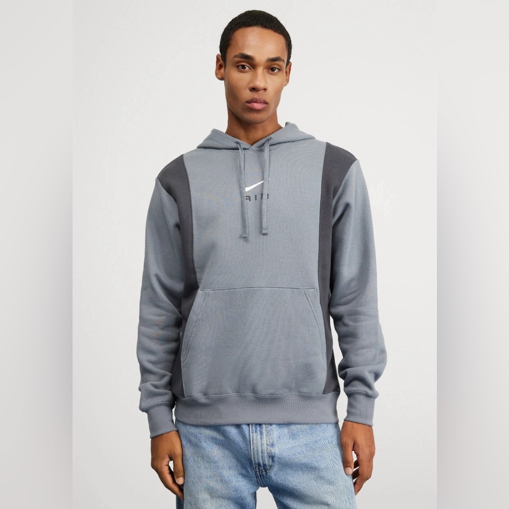Men’s Nike Air Retro Pullover Fleece Gray /Anthracite  Athletic Hoodie-Sz M